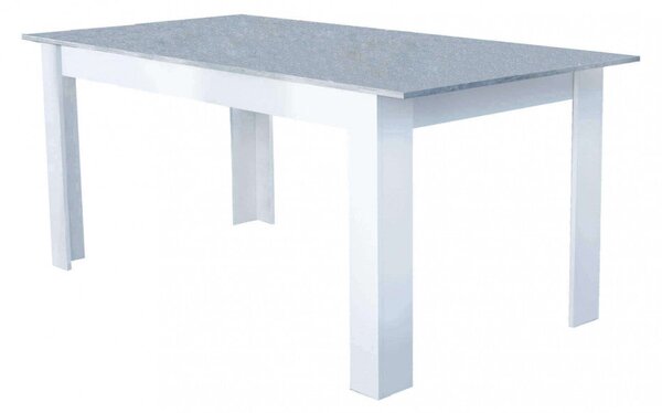 Tavolo Allungabile Gemma 160/200x90x75 h cm in Truciolare bilaminato Bianco e Grigio effetto Cemento