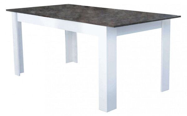Tavolo Allungabile Gemma 160/200x90x75 h cm in Truciolare bilaminato Bianco e Grigio effetto Cemento