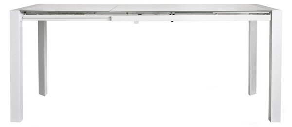 Tavolo Allungabile 75,5x80x123/183 cm in Metallo Piano in Vetro Temperato Seller Bianco
