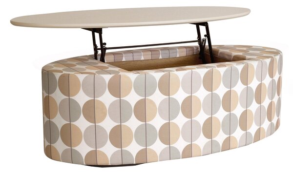 Tavolino Contenitore 118x58x39 cm in MDF Pratikò Optical Crema