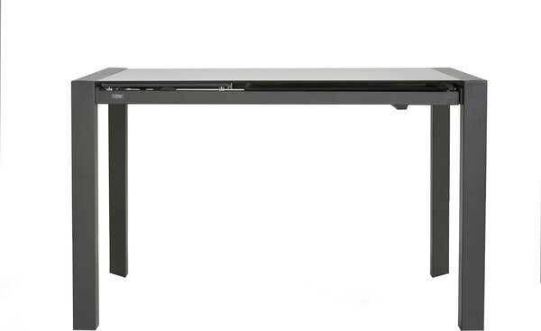 Tavolo Allungabile 75,5x80x123/183 cm in Metallo Piano in Vetro Temperato Seller Grigio