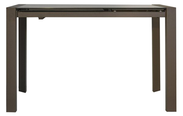 Tavolo Allungabile 75,5x80x123/183 cm in Metallo Piano in Vetro Temperato Seller Tortora