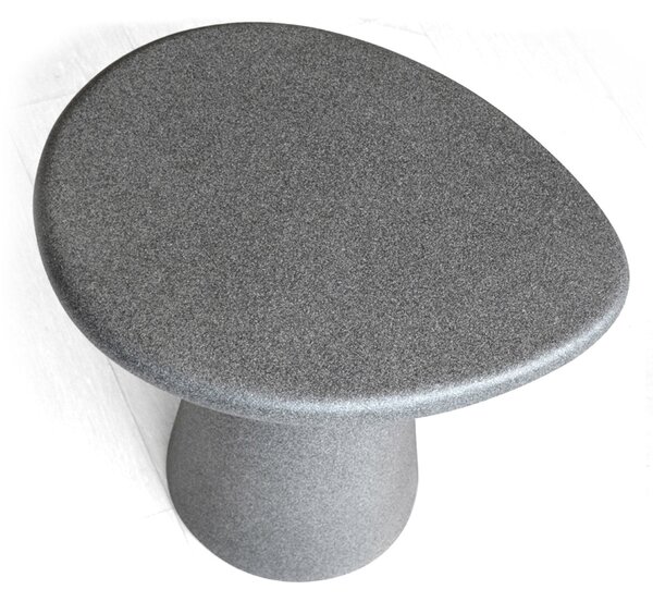 Tavolino Rotondo in Vetroresina Effetto Pietra Nuzzi Grey Stone