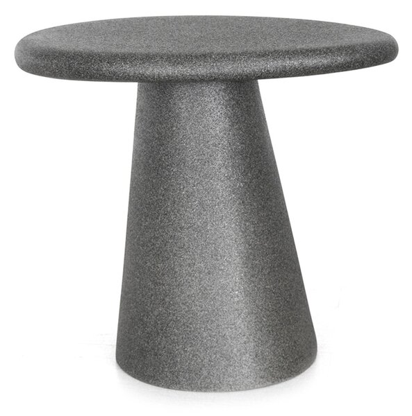 Tavolino Rotondo in Vetroresina Effetto Pietra Nuzzi Grey Stone