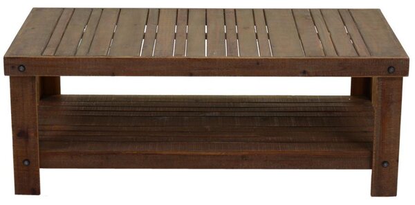 Tavolino Rettangolare in Legno di Abete e MDF 2 Piani Ankara