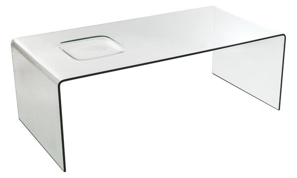 Tavolino Rettangolare in Vetro 120x60x42cm TFT Glass Trasparente