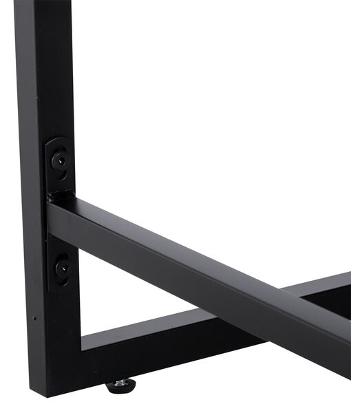 Tavolino Basso in Legno e Metallo Design Industrial 106x61x47.5 cm