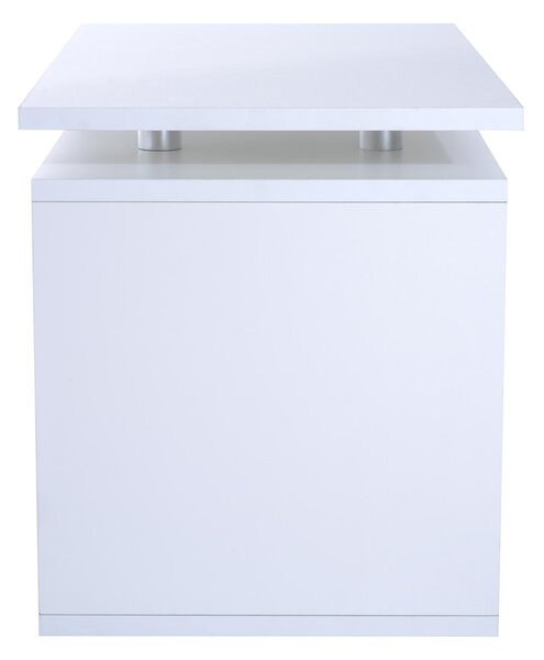 Tavolino da Salotto in Legno MDF Bianco Opaco 77x40x44 cm