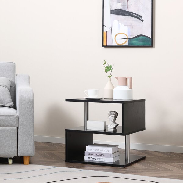 Tavolino Basso da Salotto in Legno Nero 50x50x50 cm