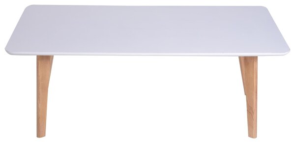 Tavolino Stile Nordico in Legno Bianco 120x70x45 cm