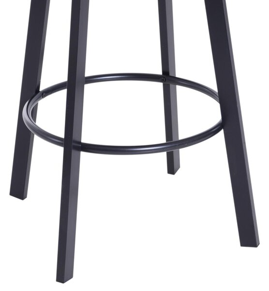 Set da Bar Stile Industrial Tavolino e 2 Sgabelli Altezza Regolabile in Acciaio e Legno