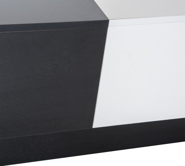 Tavolino da Soggiorno Estendibile Bianco e Nero 51x140x116-160 cm