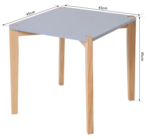 Tavolino da Soggiorno 45x45x45 cm in MDF e Legno Grigio