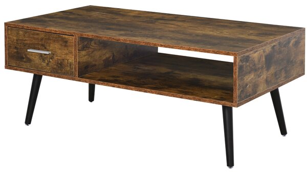 Tavolino Basso da Caffè 110x55x45 cm con Cassetto in Truciolare