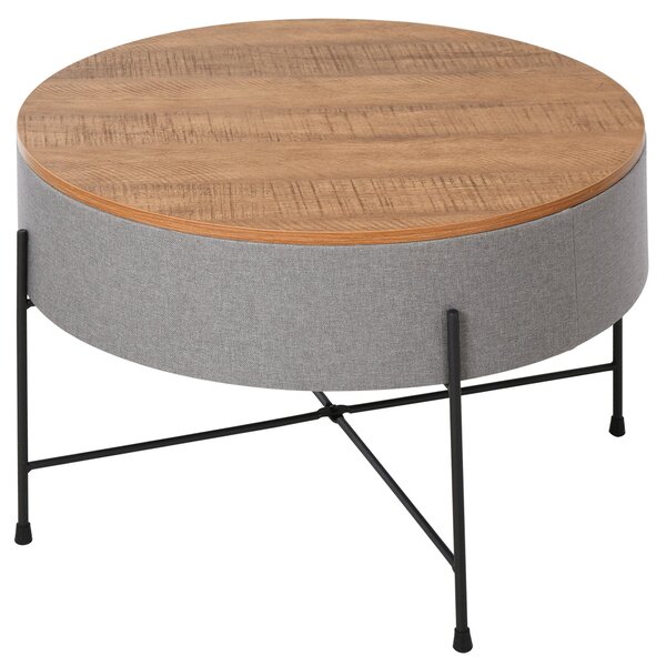 Tavolino Rotonto da Caffè Ø60x40 cm con Vano Contenitore