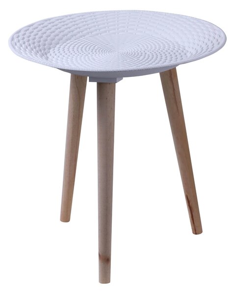 Tavolino Basso Ø47x50 cm in MDF Motti Wicky Grigio