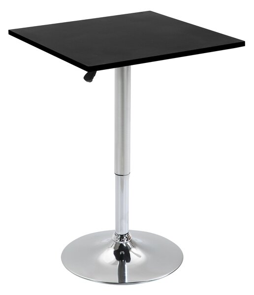 Tavolino Quadrato Altezza Regolabile 60x60x82-103 cm Nero