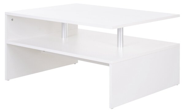 Tavolino Basso 90x60x42 cm in Truciolato Bianco