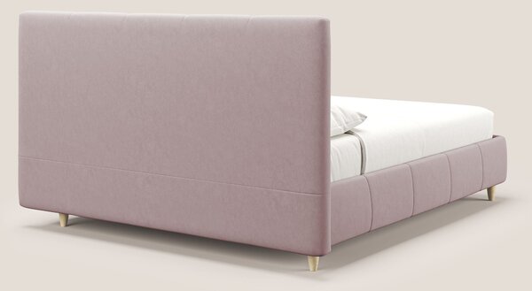 Laura letto imbottito contenitore e sfoderabile in microfibra velluto