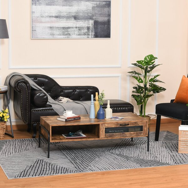 Tavolino Basso 123,8x56x38 cm in Truciolare Marrone Rustico