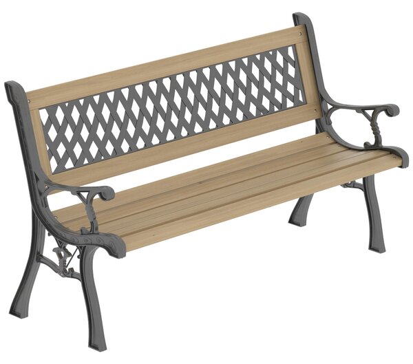 Panchina da giardino a 3 posti Vida Garden – Stile croce, per esterni e in legno