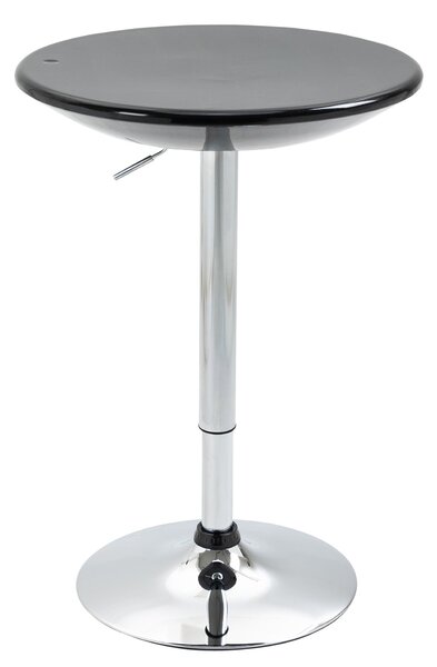 Tavolino da Bar Ø61x76-97 cm in Acciaio e ABS Nero