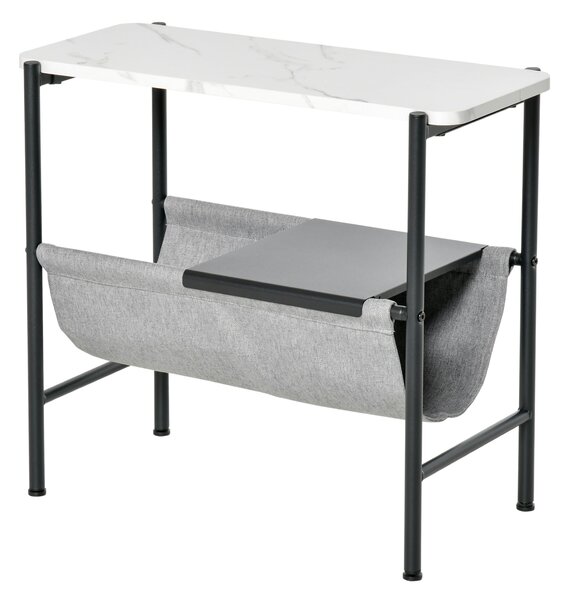 Tavolino 60x28x53 cm con Mensola Rimovibile Bianca
