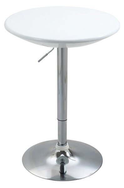 Tavolino da Bar Ø61x76-97 cm in Acciaio e ABS Bianco