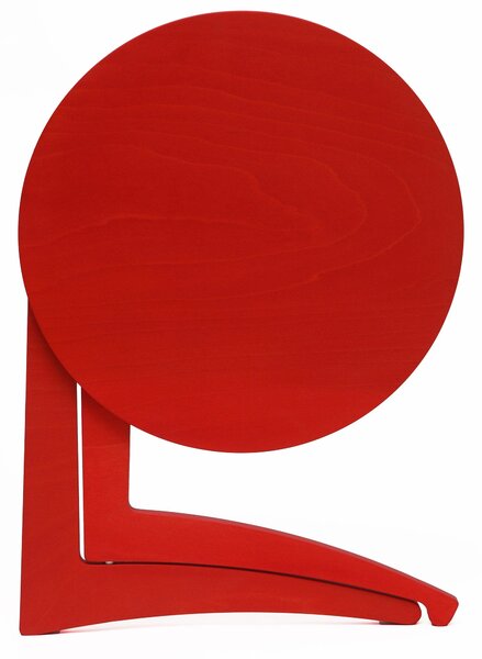 Tavolino Pieghevole da Salotto Ø43x51 cm in Legno Rosso