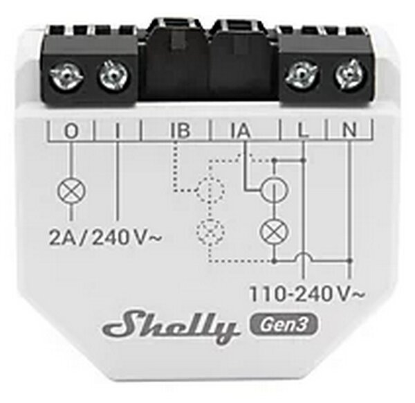 Shelly EM Gen3 Misuratore consumo elettrico Smart 1 canale + 1 Pinza amperometrica 50A monitoraggio monofase WiFi Bluetooth