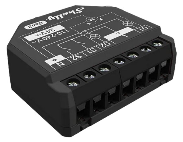 Shelly 2PM Gen3 16A AC/DC Interruttore relè Smart 2 canali Controller Tapparelle monitoraggio consumi WiFi Bluetooth Matter