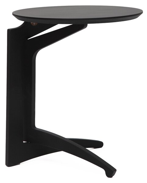 Tavolino Pieghevole da Salotto Ø43x51 cm in Legno Nero