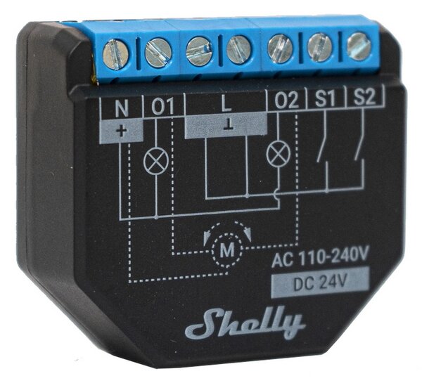 Shelly Plus 2PM 16A AC/DC Interruttore relè Smart 2 canali Controller Tapparelle monitoraggio consumi WiFi Bluetooth