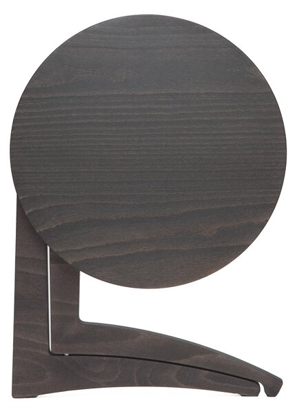 Tavolino Pieghevole da Salotto Ø43x51 cm in Legno Grigio Scuro