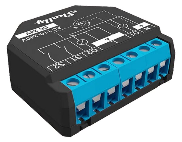 Shelly Plus 2PM 16A AC/DC Interruttore relè Smart 2 canali Controller Tapparelle monitoraggio consumi WiFi Bluetooth