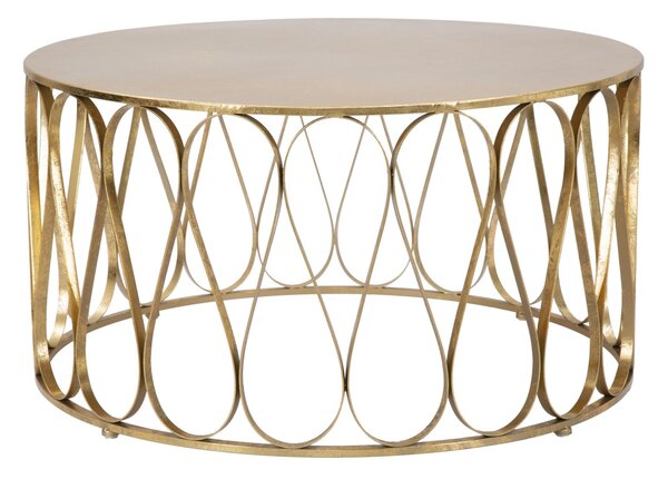 Tavolo da Caffé Venice Ø80x42 cm in Ferro Oro