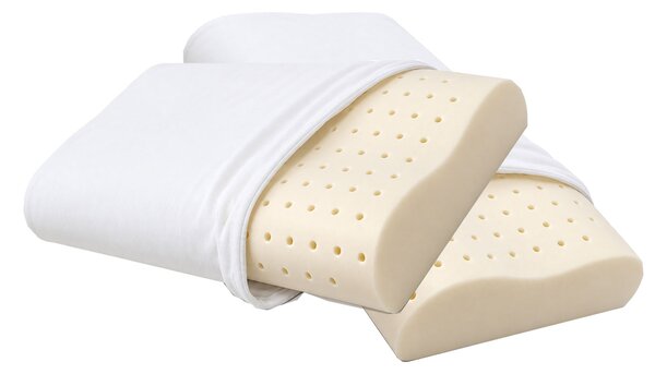 Set 2 Guanciale Memory Foam Forato Doppia Onda 67x42 cm - H 8/10 cm Sostegno Cervicale Dormidea Cervicale Air