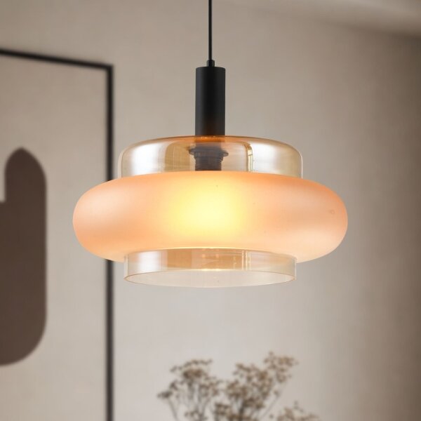 Lampada a sospensione su cavo BRIZI 1xE27/40W/230V beige/fumé