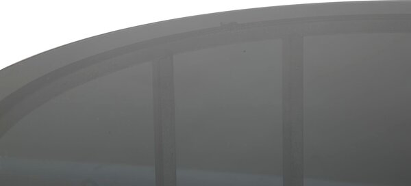 Tavolinetto da Caffé Oslo Ø58x43 cm in Ferro e Vetro Argento e Nero