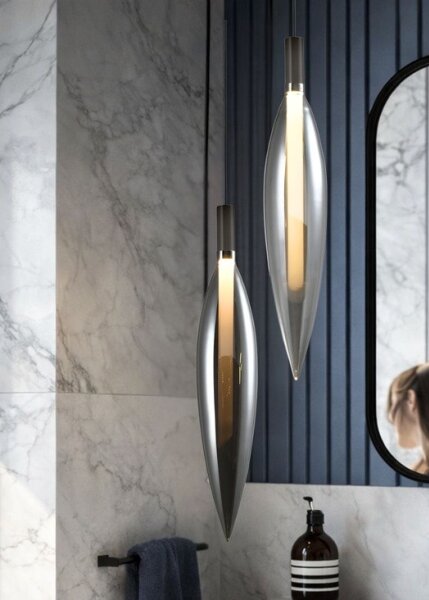 Lampadario a cavo NORDIC 1xG9/5W/230V nero cromato