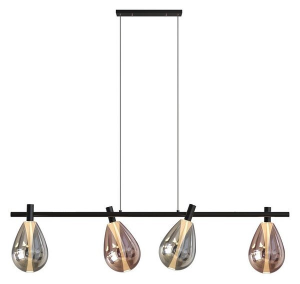 Lampadario a cavo DENSO 4xG9/5W/230V nero cromato/rame