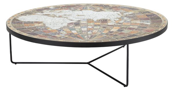 Tavolo da Caffé World Ø91x27,50 cm MDF e in Ferro Multicolor