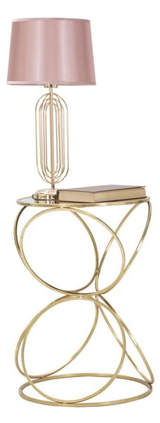 Tavolinetto Circly Ø42x61 cm in Ferro e Specchio Oro e Argento