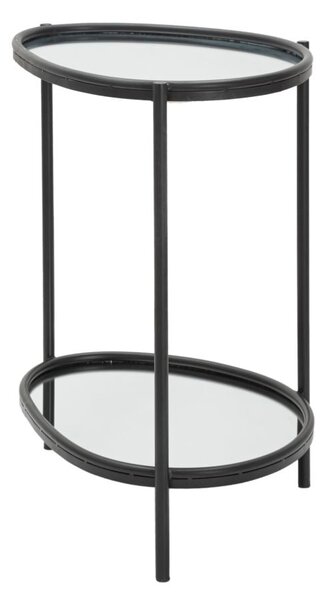 Tavolinetto Maycos 53,3x36,8x58,4 cm in Ferro e Specchio Nero