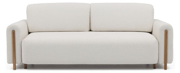 Divano avorio allungabile/con contenitore e rivestimento in bouclé 244 cm Arcadova – ELTAP