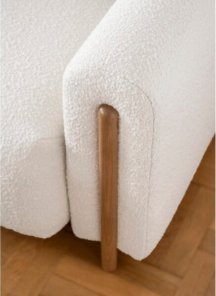 Divano avorio allungabile/con contenitore e rivestimento in bouclé 244 cm Arcadova – ELTAP