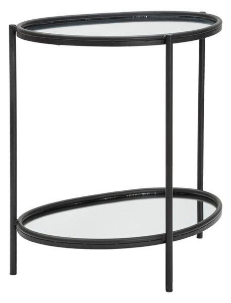 Tavolinetto Maycos 53,3x36,8x58,4 cm in Ferro e Specchio Nero