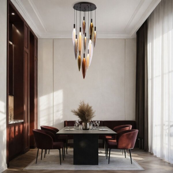 Lampadario su cavo NORDIC 11xG9/5W/230V nero