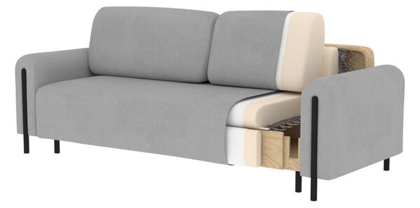 Divano marrone chiaro allungabile/con contenitore e rivestimento in velluto a coste 244 cm Arcadova – ELTAP