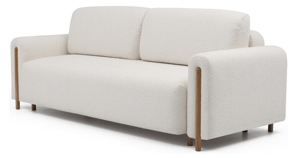 Divano avorio allungabile/con contenitore e rivestimento in bouclé 244 cm Arcadova – ELTAP